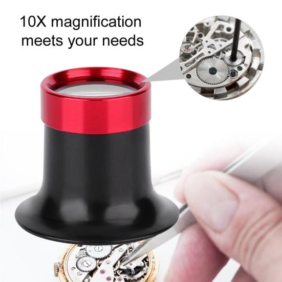 Watch Repair Magnifier Portable High-Definition Aluminum Alloy 10X Eye Loupe Repair Watch Tool Home Use