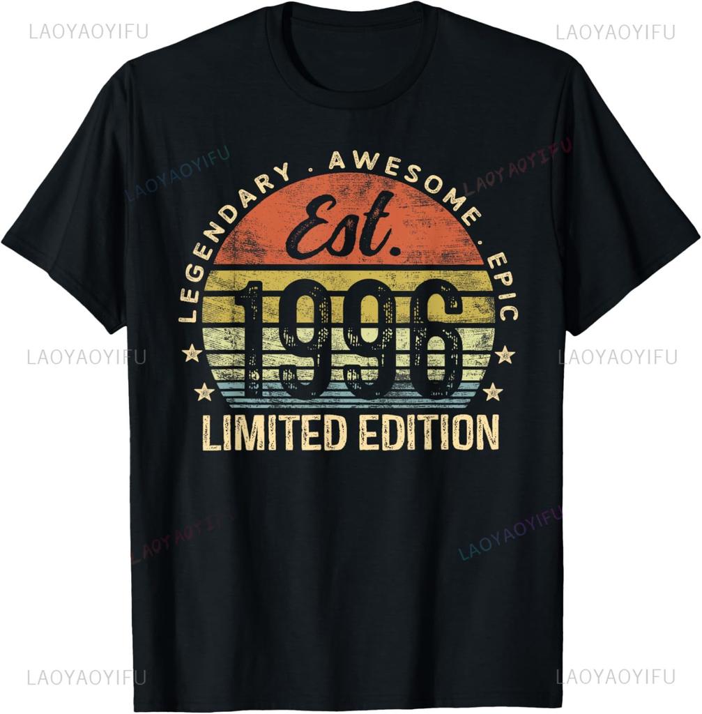 29 Year Old Gifts Vintage 1996 Limited Edition 29th Birthday TShirt Streetwear Clothing Customizable Summer Tops