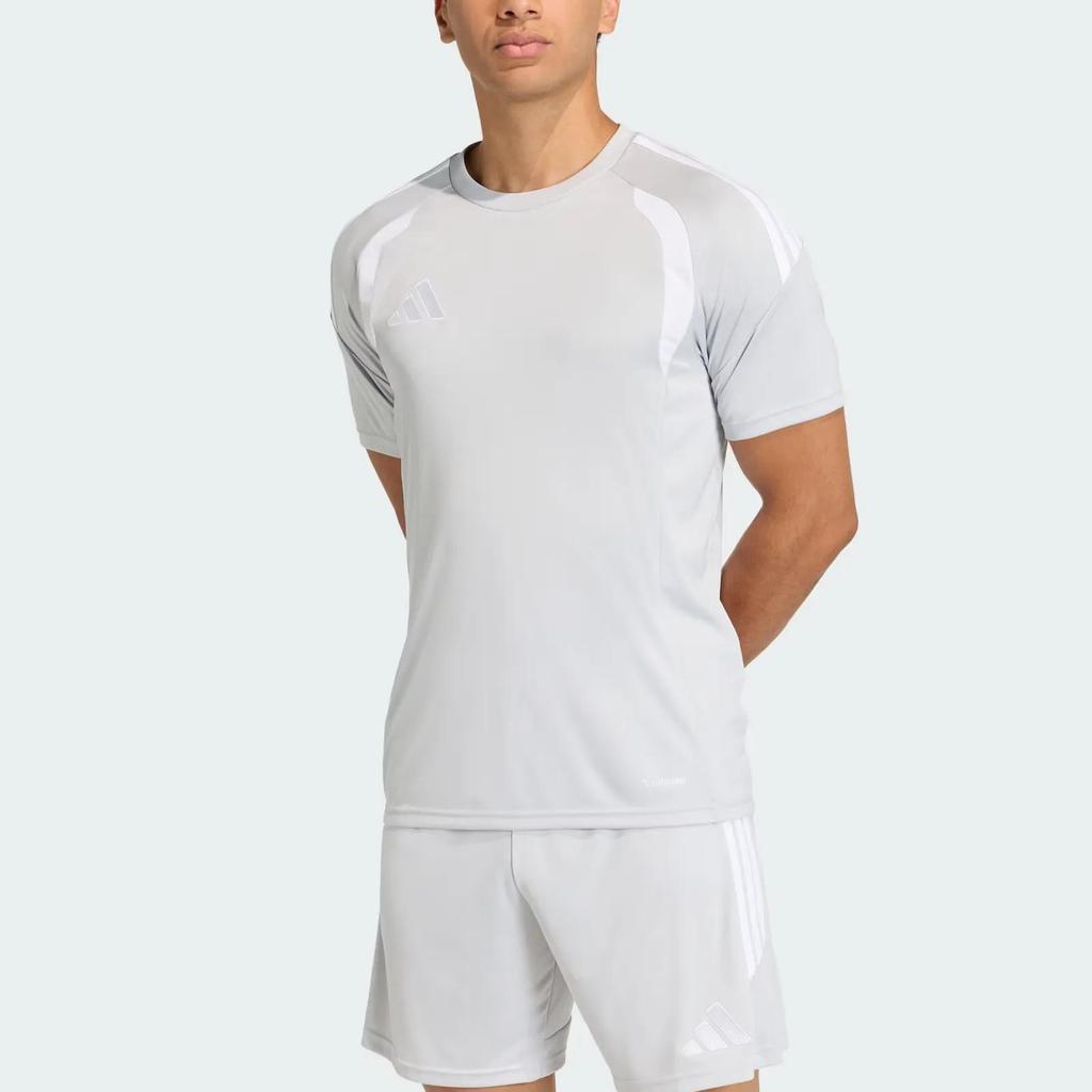 Adidas T-Shirts Men's Gray Crew Neck (Unisex) T-Shirts 22599790 | Lite Gray