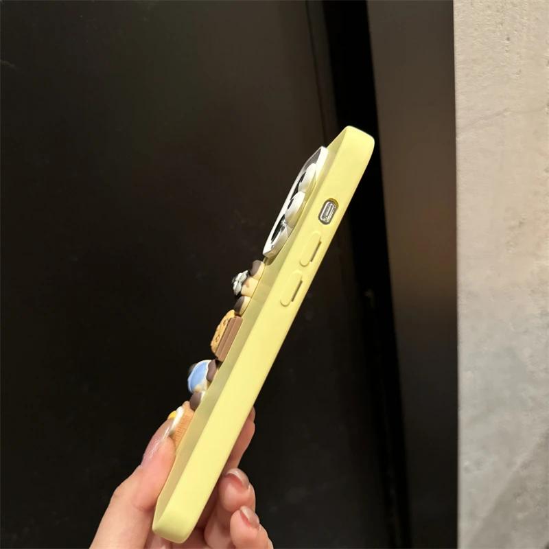 Для iPhone 16 15 14 13 12 11 Pro Max Plus чехол для телефона 3D милая мультяшная игрушка в виде сосиски с ремешком на руку мягкий чехол