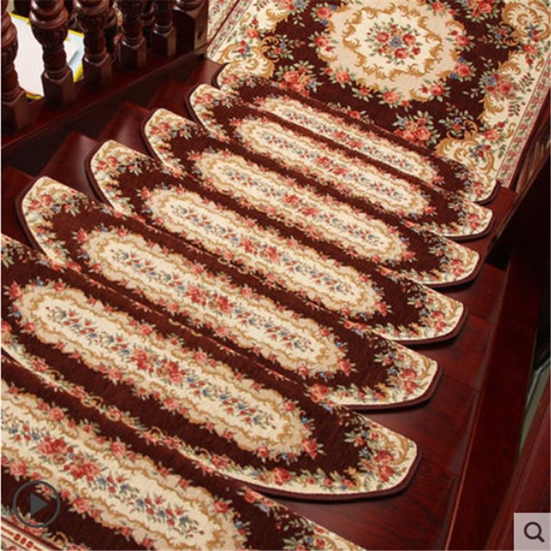 Nordic Stair Tread Carpet Non Slip Wooden Stair Mats Adhesive Free Self Adhesive Home Corner Stair Carpet Two Piece Set