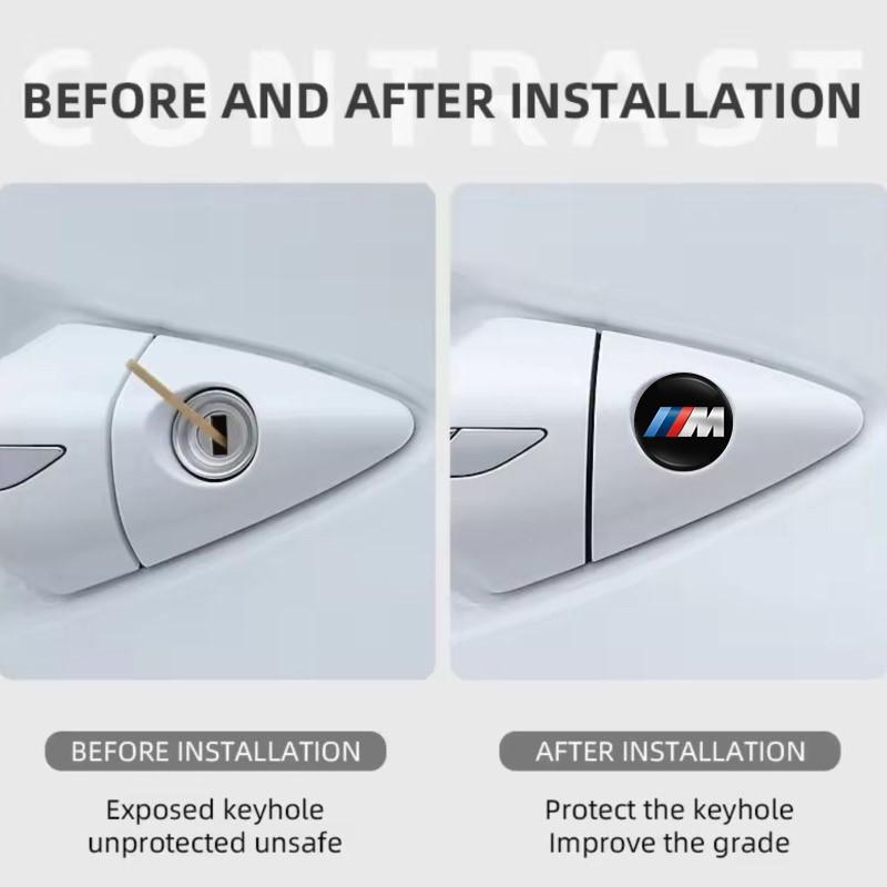 SCKS3 For BMW G80 G06 G07 G42 G14 G15 G16 F82 F20 F21 F83 M2 M3 M4 M5 M8 F95 F96 Car Door Lock Keyhole Sticker Auto Key Sticker Emblem