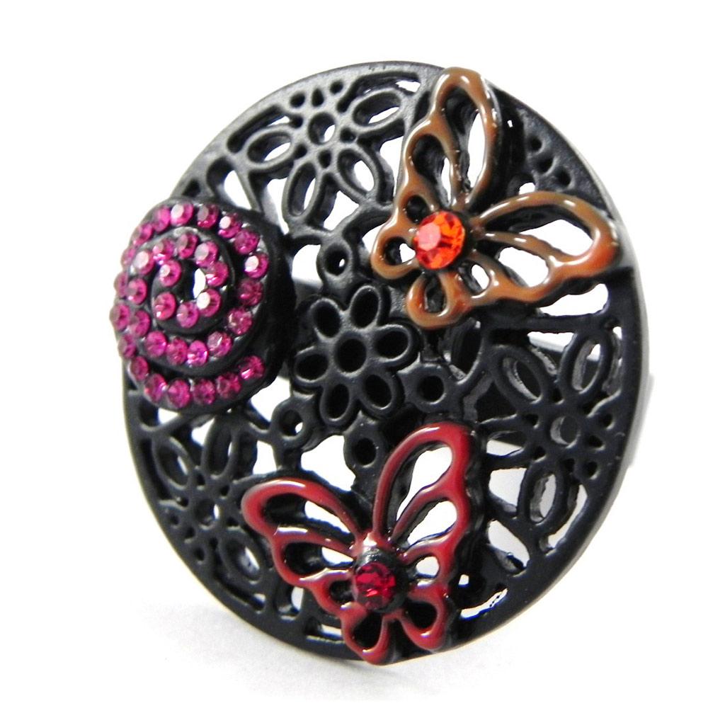 NOA [H8907] - Дизайнерское кольцо «Кармен» красно-коричневый