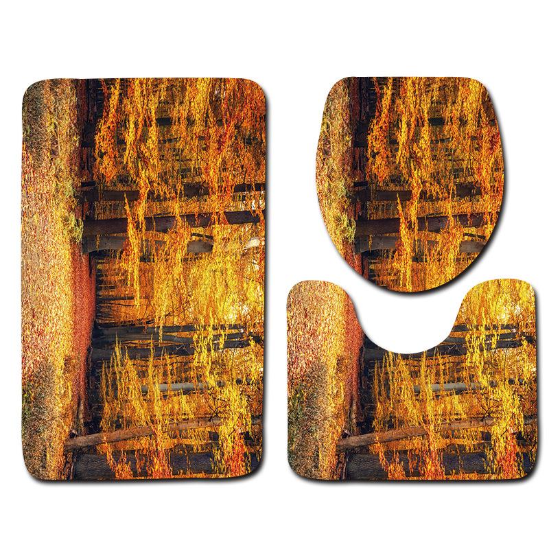 Bathroom Floor Mat Bathroom Mat Toilet Three-Piece Set