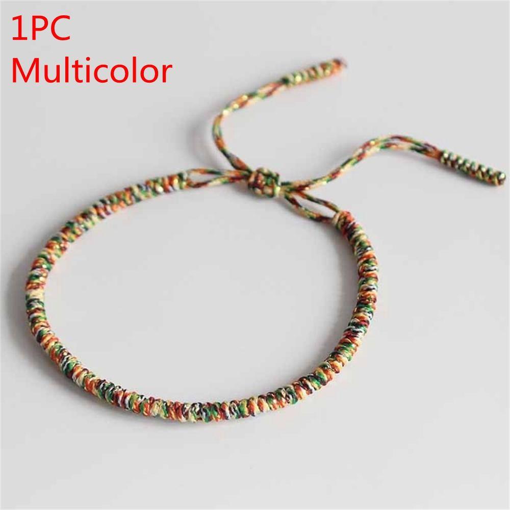 1PC/3PCs Handmade Jewelry Adjustable Tibetan Buddhist Knots Bracelet Weave Bangle Red Rope