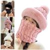 Winter Cycling Hat with Face Shield Adjustable Windproof Thick Double-layer Plush Full