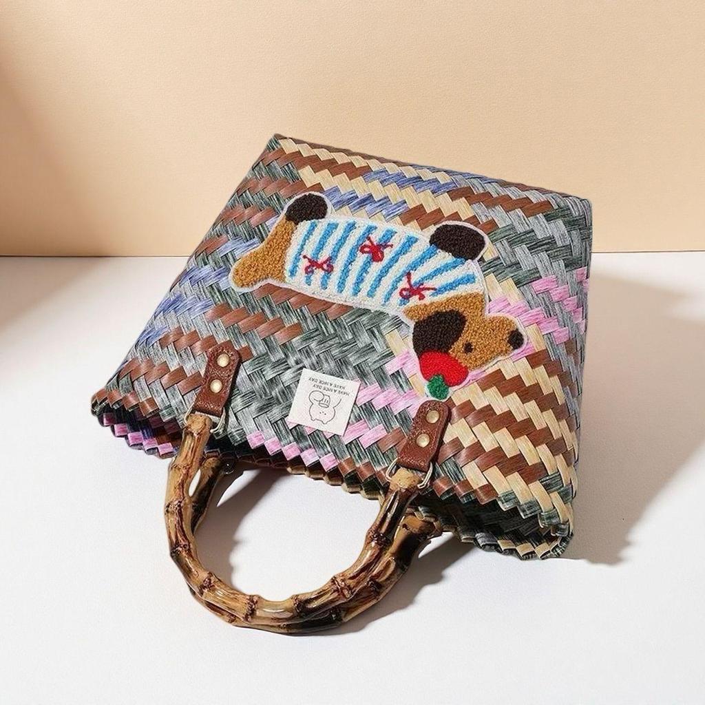 Сумка и корзина для хранения ручной работы с вышивкой «Такса»