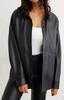 Handmade Genuine Lambskin Leather Soft Women's Black Shirt Casual Stylish Biker