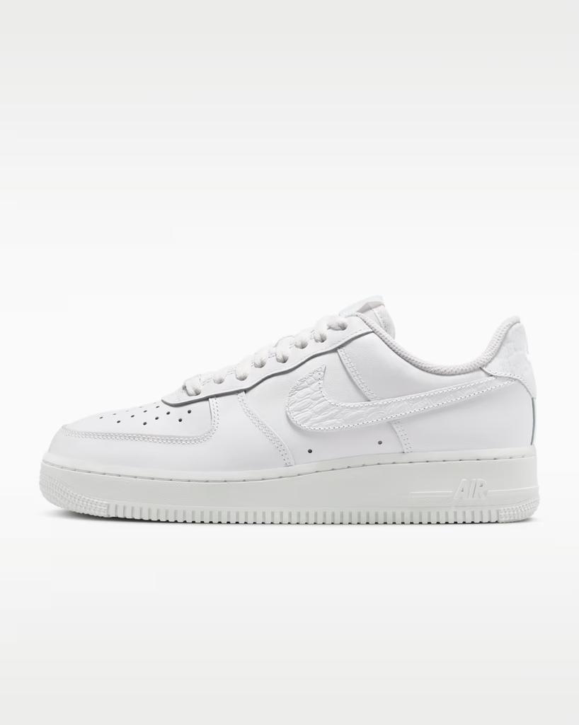 IO4837-100 Nike Air Force 1 Low Белый с текстурой крокодила 'Pebble Croc' (Женский)