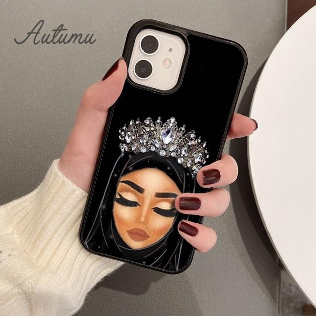 Muslim Islamic Gril Eyes Phone Case for iPhone 11 12 13 14 Pro Max Mini X XR XS SE 2020 6S 7 8 Plus Samsung Galaxy S21 S22 Cover