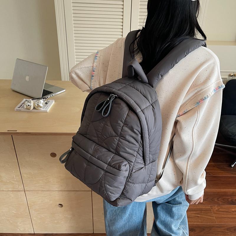 Ultralight Space Down Backpack Women School Backpack Bag Girls Fashion Trend Lightweight Cotton Travel bag Cotton Shoulder Bags