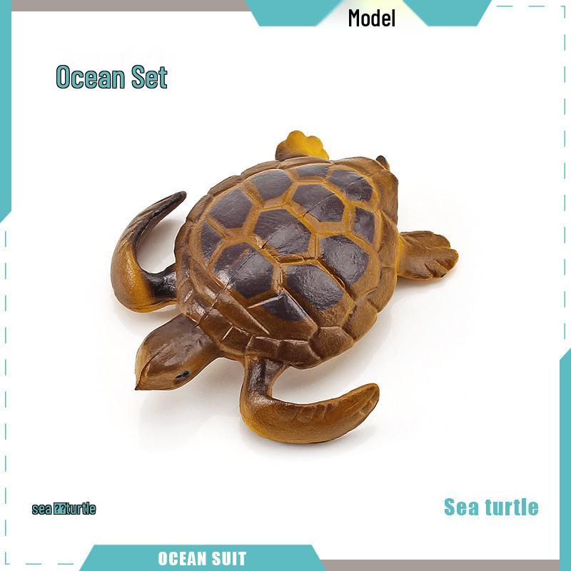 Children's Marine Animal Model Set: Mini Whale, Shark, Dolphin, Turtle, Sea Lion