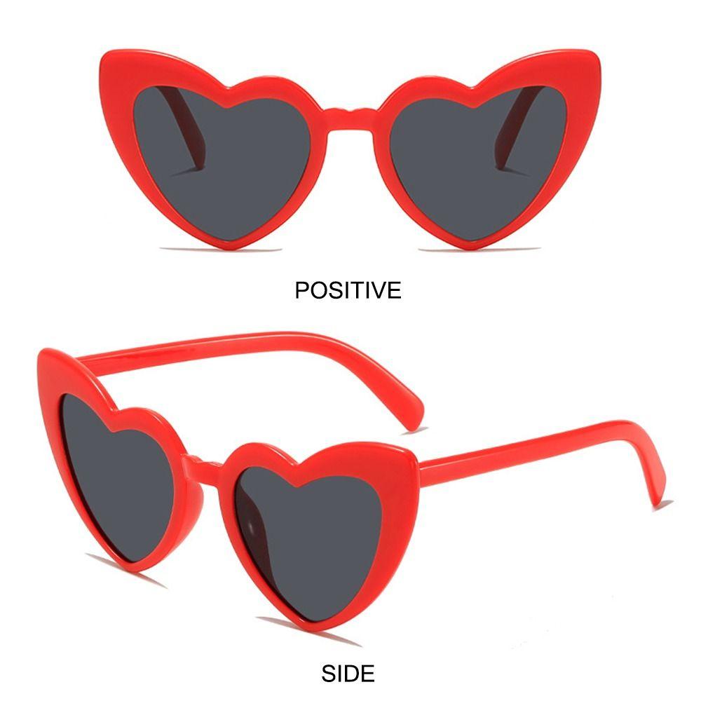 Vintage Pink Heart Sun Glasses Trendy Street Shooting Shades Heart-Shaped Sunglasses  for Women