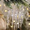 72-Piece DIY Christmas Ornaments Set: Acrylic Crystal Snowflakes, Icicles, and Water Drop Pendants