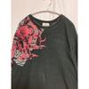 Used Karakuri Tamashii / Fujin Raijin Embroidered Long Sleeve T-shirt / Family Crest / Gold Glitter / Big Silhouette / XL