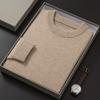 Men Cashmere Sweater Crewneck Solid Color Knited