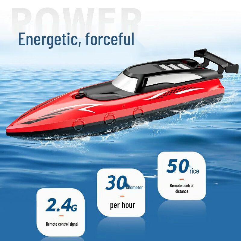High-Speed Dual-Motor RC Boat - Waterproof Twin-Propeller Speedboat Toy for Kids
