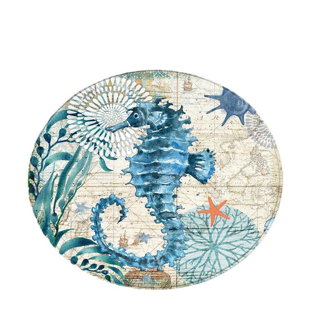 Ocean Turtle Round Carpet Computer Chair Mat Office Chair Floor Mat Door Mat Foot Mat
