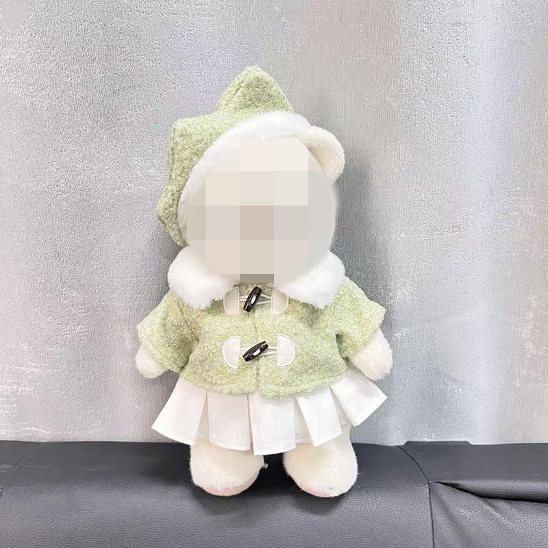 [Cloth Only] the Princess Style Clothes for 30cm Plush  Dolls, Checkered Puffy Skirt Set with Bow Headband.