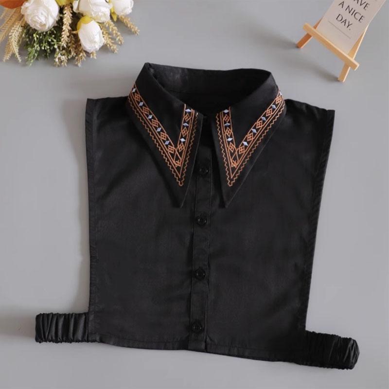 White Embroidery Fake Collar Women Big Lapel False Collars Woman Decoration Detachable Collars Tie Blouse Removable Nep Kraagie