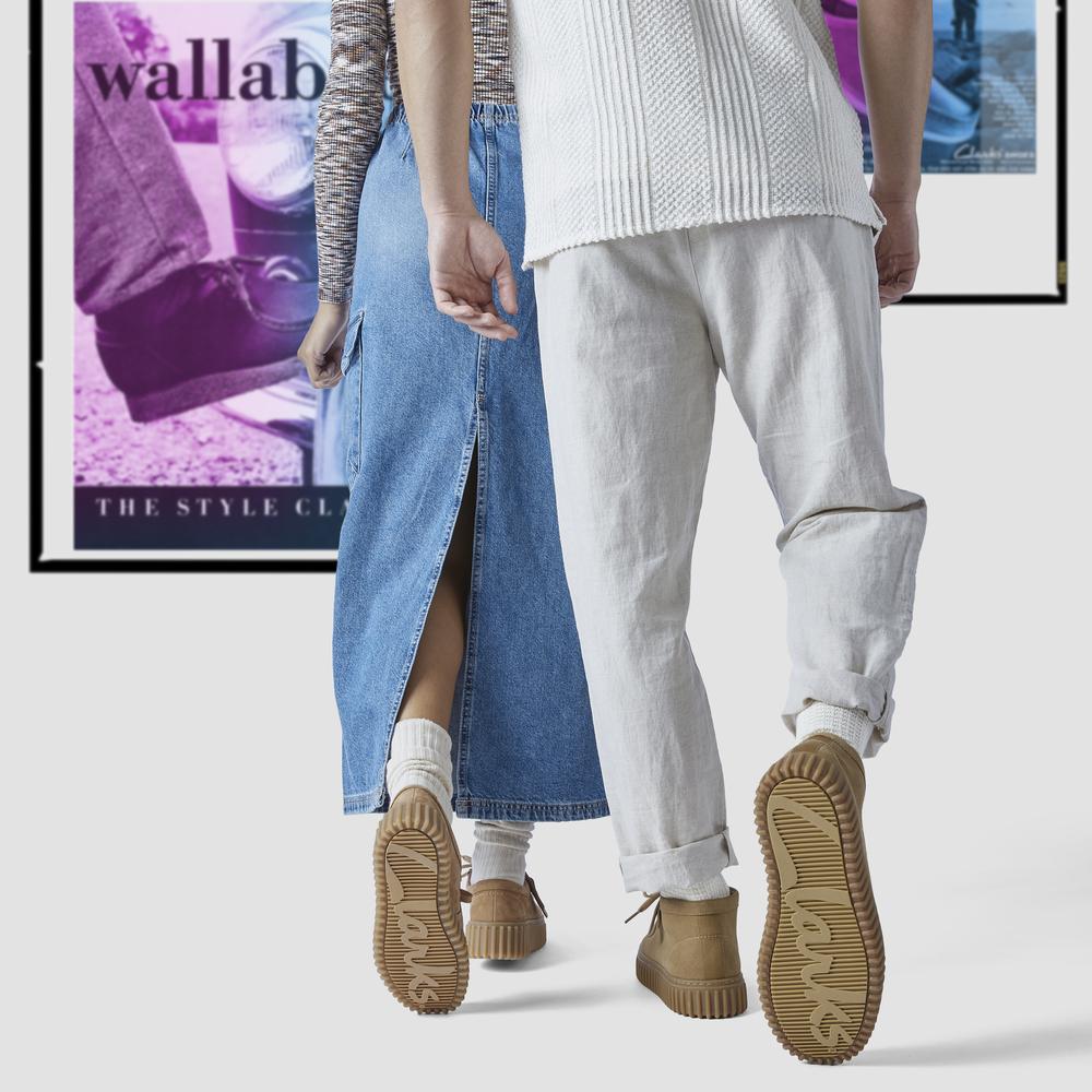 Clarks Двухслойная Коровья Кожа Амортизирующие Модные Ретро Трендовые Удобные Короткие Сапоги Мужские сапоги Желтые 261736637