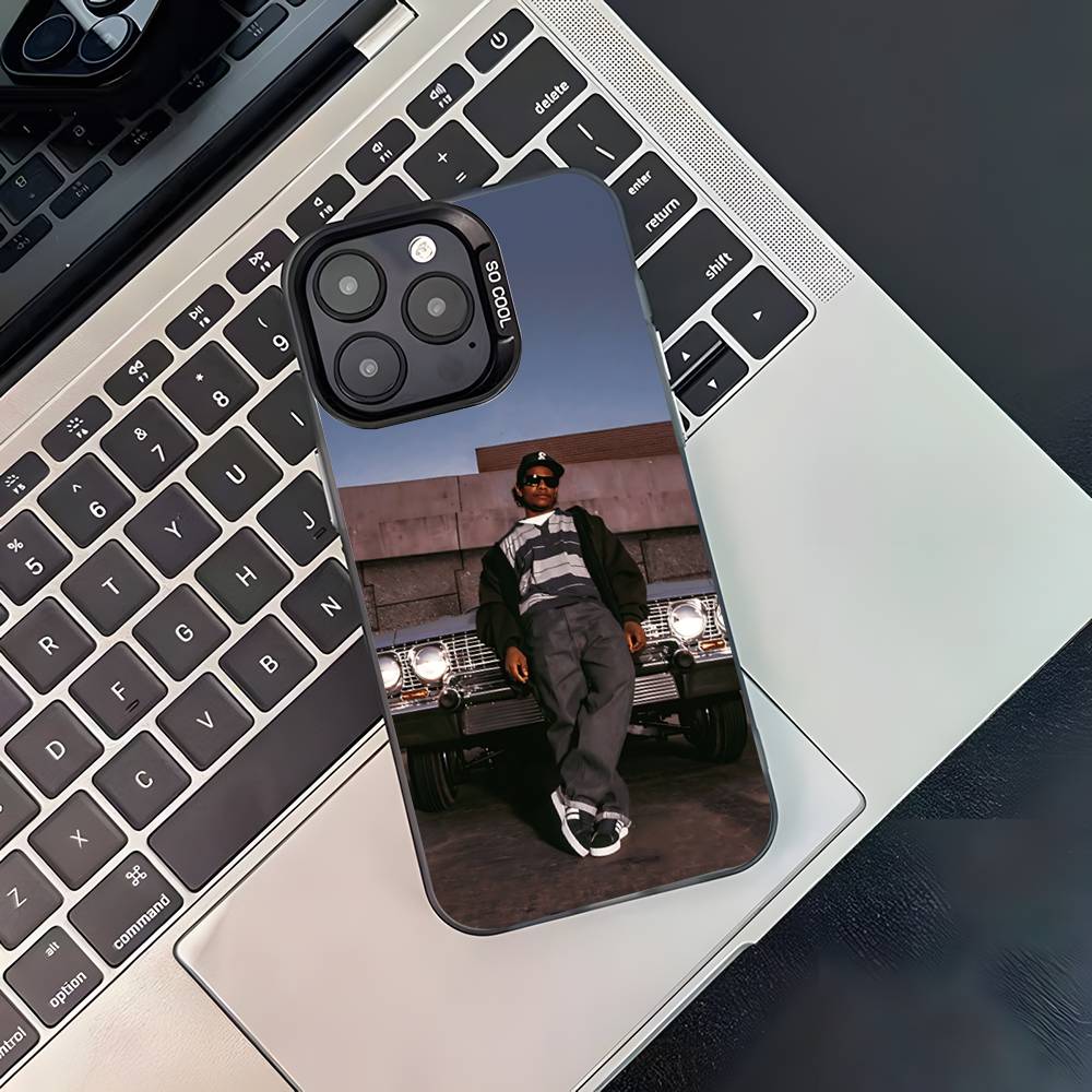 Чехол для телефона рэпера E-Eazy E для iPhone 16,15,14,13,12,11,Pro,XS,Max,Plus,Mini,SE4,E Черный Матовый Ударопрочный Чехол