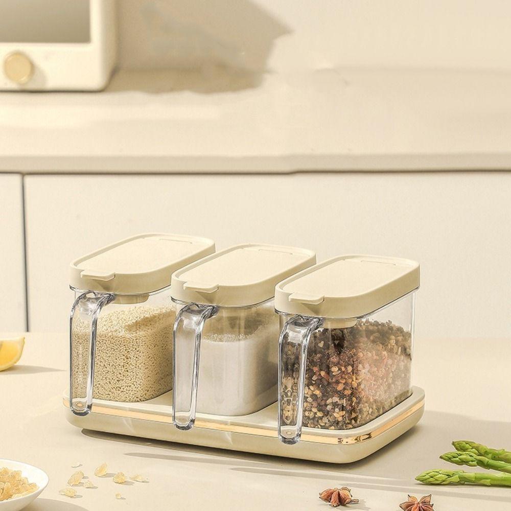 Moisture-proof Spice Storage Container Plastic Seasoning Box Set Multi-purpose Spice Jars Barbecue