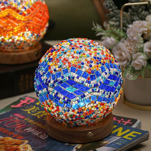 2024 Romantic and Free Bohemian Style Creative Charging Table Lamp Decorative Glass Lamp