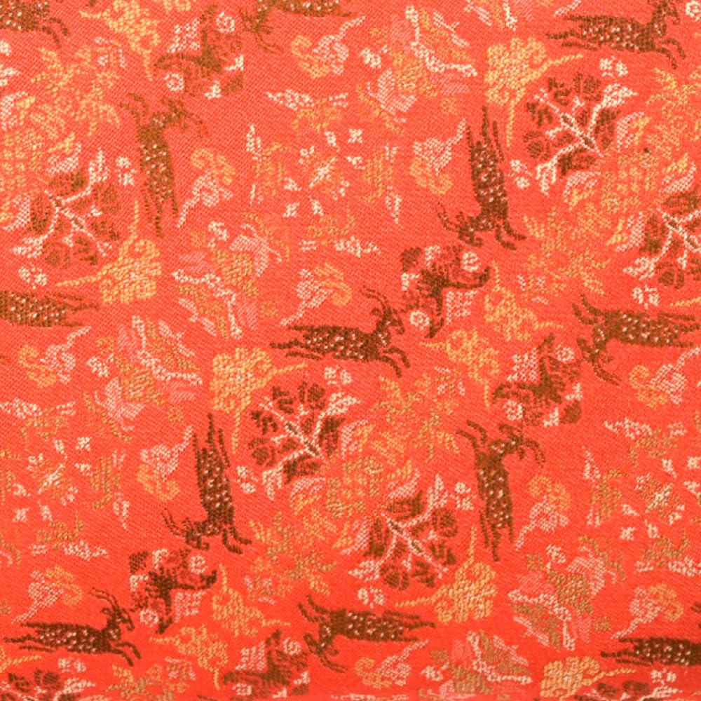 Сумка Окадаэн Сукия, сумка для чайной церемонии в японском стиле для женщин, изготовленная из чистого шелка с дизайном козы и цветов, и задней частью на молнии.