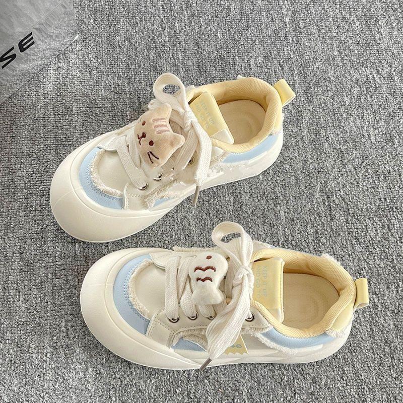 Love Ugly Cute Platform White Shoes Women's Spring New Niche Versatile Shoes Casual Bread Shoes