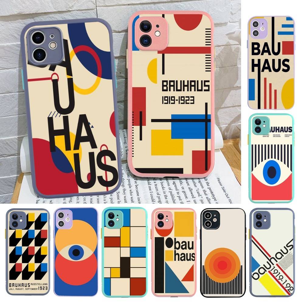 B-Bauhaus Fashion Retro Art For IPhone 16 15 14 13 12 11 Pro Max X XS MAX Plus Translucent Black Phone Cover