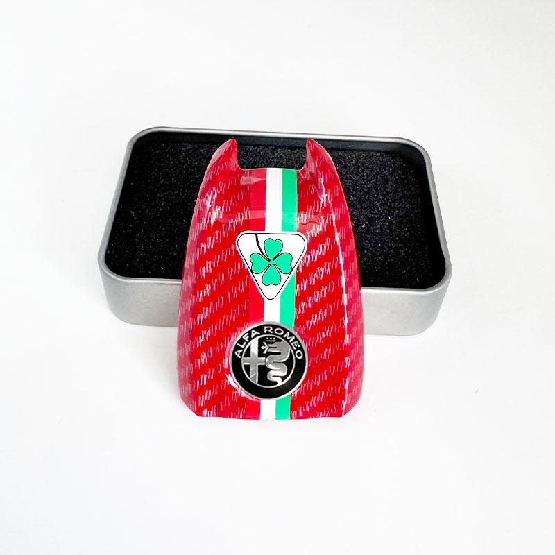 TZJHB1 Car Key Cover Replacement Key Case for Alfa Romeo Giulia Stelvio Tonale Carbon Fiber Style