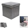 [R2386] - Пуф-комод 'Boho' серо-белый - 38x38x38 см