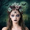 Exaggerated Skull Head Headband Simulation Bat Gothic Flower Hairband Halloween Hair Hoop  Cosplay