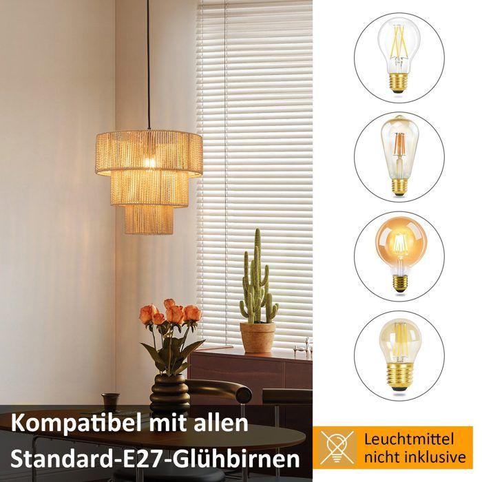 Lampe suspendue NETTLIFE Bohème Ø35 cm Noir 1 ampoule E27