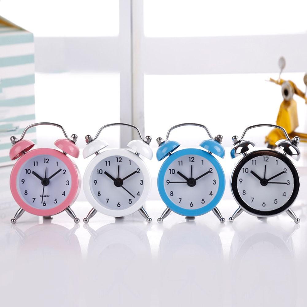 Alarm Clock Classic Double Bell Glass Lens PVC Clock Face