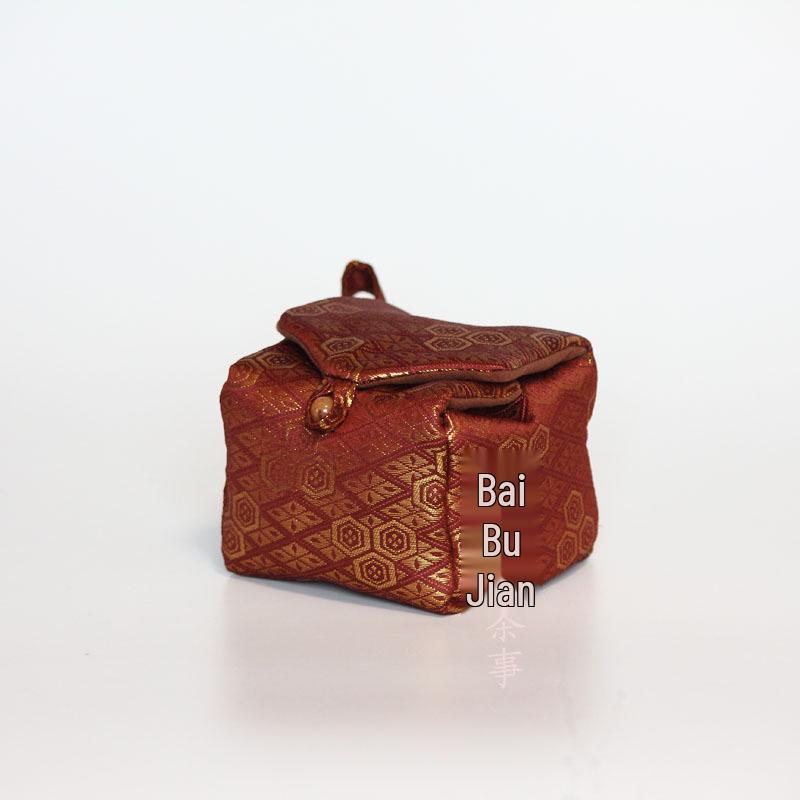 Набор керамических чашек Гайвань и чайник из исинской глины с китайской и японской парчой 34 цветов в хлопковом мешочке