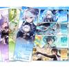 Genshin Impact Collection Cards Games Bookmark Furina Neuvillette Wriothesley Laser Double-sided Ticket Anime Tarot Card Gift