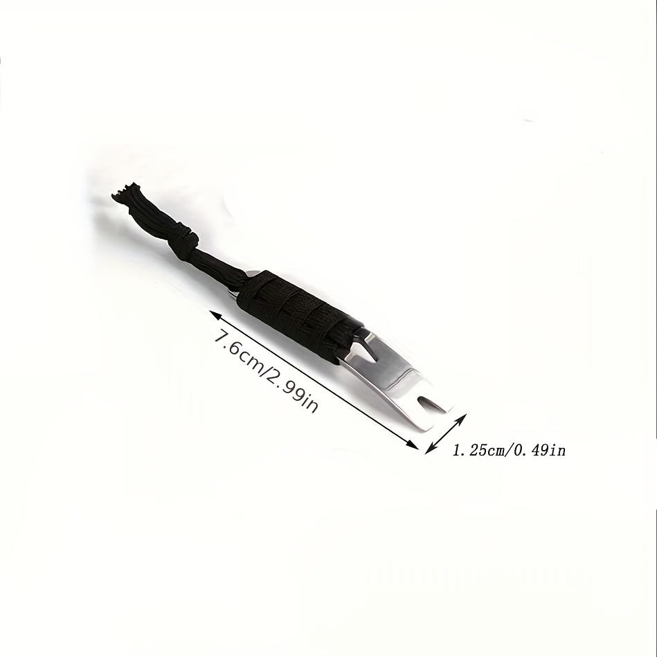 4pcs Pocket Edition Nail Lifting Keychain Stainless Steel Crowbar Crank Shaped Scraper Thread Winder for Hiking Gear