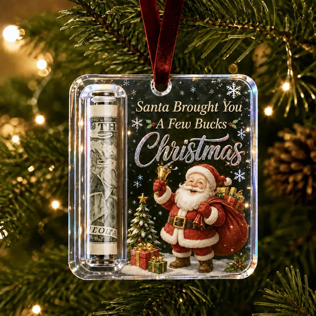 Christmas Cash Gift Acrylic Hanging Ornament Creative Cash Storage Holiday Decor for Christmas Tree Unique Keepsake Gift