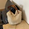 Lazy Wind Cotton Thread Woven Bag Women's Summer New Seaside Vacation Beach Bag Large Capacity Shoulder Tote Bag