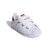 Adidas Originals Superstar Cf C Lace-Up Breathable Low-Top Kids Skate Shoes Kids Sneakers White Red FX7170