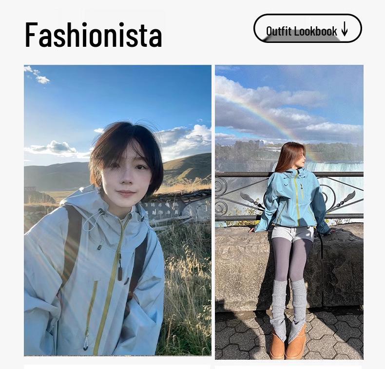 Женская и мужская водонепроницаемая ветрозащитная дождевая куртка с капюшоном 2025 - Новый весенне-осенний костюм для альпинизма на открытом воздухе