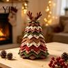 Christmas Garden Ornaments DIY Quilted Tree Kit, Handmade Fabric Tabletop Decoration, Home Holiday Ornament Collection Festive Craft Project