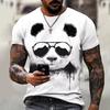 New 3d Panda Print Men's Round Neck T Shirt Fashion Casual Daily Funny Cute Harajuku Comfortable Breathable Lightweight Top