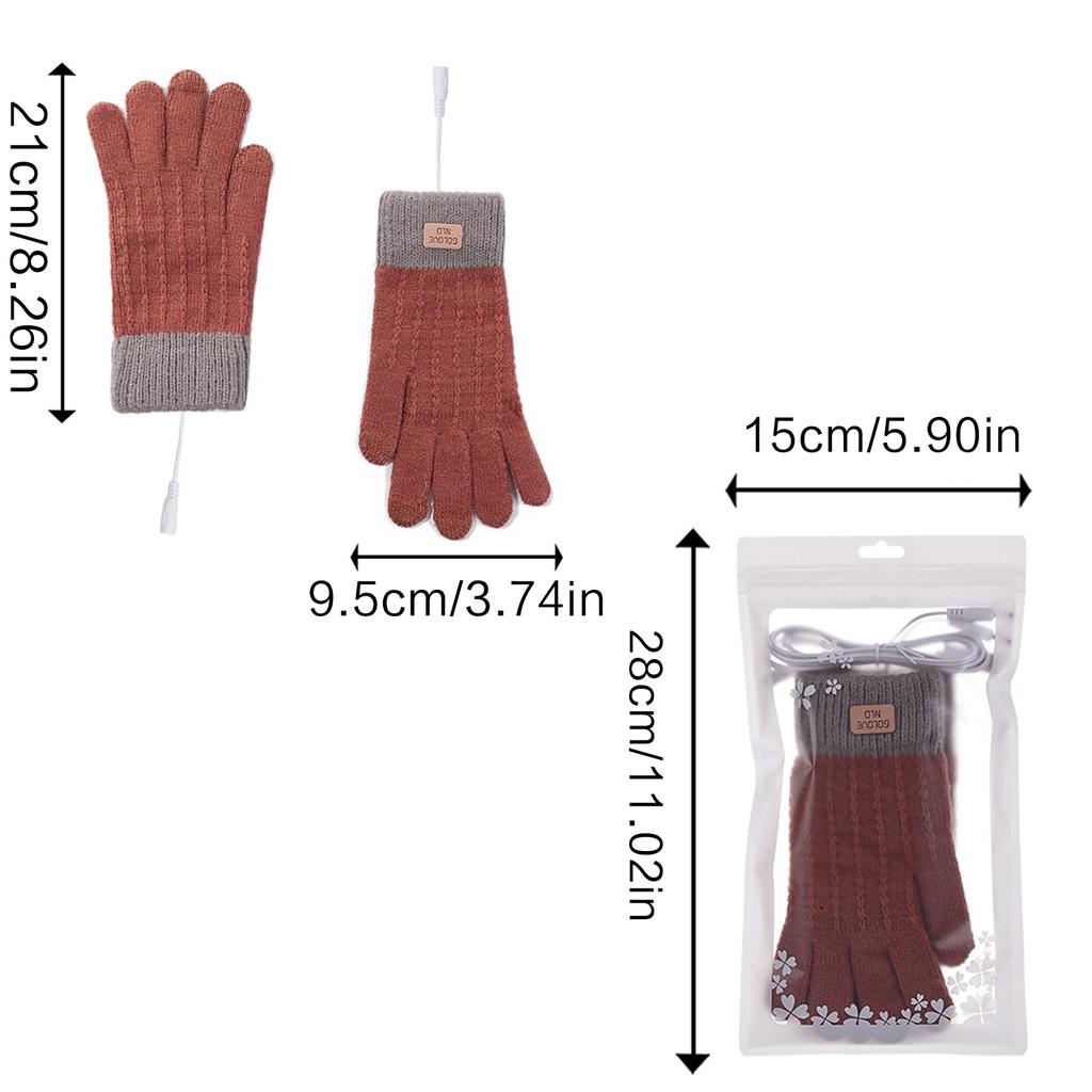 USB Heating Gloves for Men Women Adjustable Heated Thermal Gloves Heated Hand Warmers for Outdoor Skiing Cold Weather