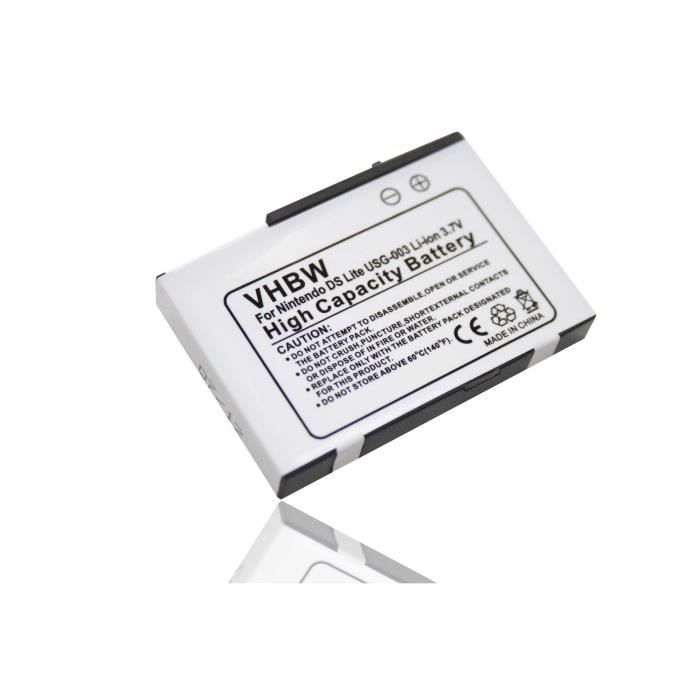 Аккумулятор Li-Ion 1000 мАч - VHBW - NINTENDO DS Lite - Заменяет USG-003 - Защита от перезаряда - Черный