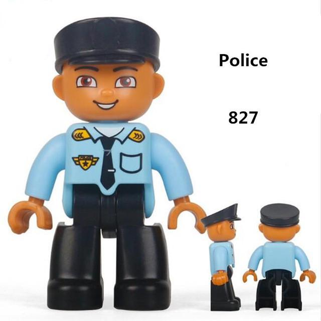 Duplo Compatible City Character Staff Man Building Blocks Kids Minifigures Toys
