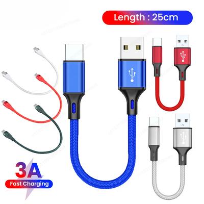 66 Вт 25 см короткий USB-кабель типа C 3A быстрая зарядка USB C Lightning-кабель для Xiaomi Power Bank мобильный телефон кабель для передачи данных