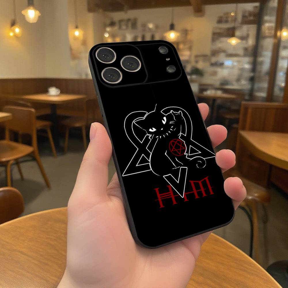 Его Изящный Чехол-Сердечко для iPhone 17,16,15,14,13,12,11,Pro,XS,Max,XR,Plus,E,SE4,Mini Черный Мягкий Чехол